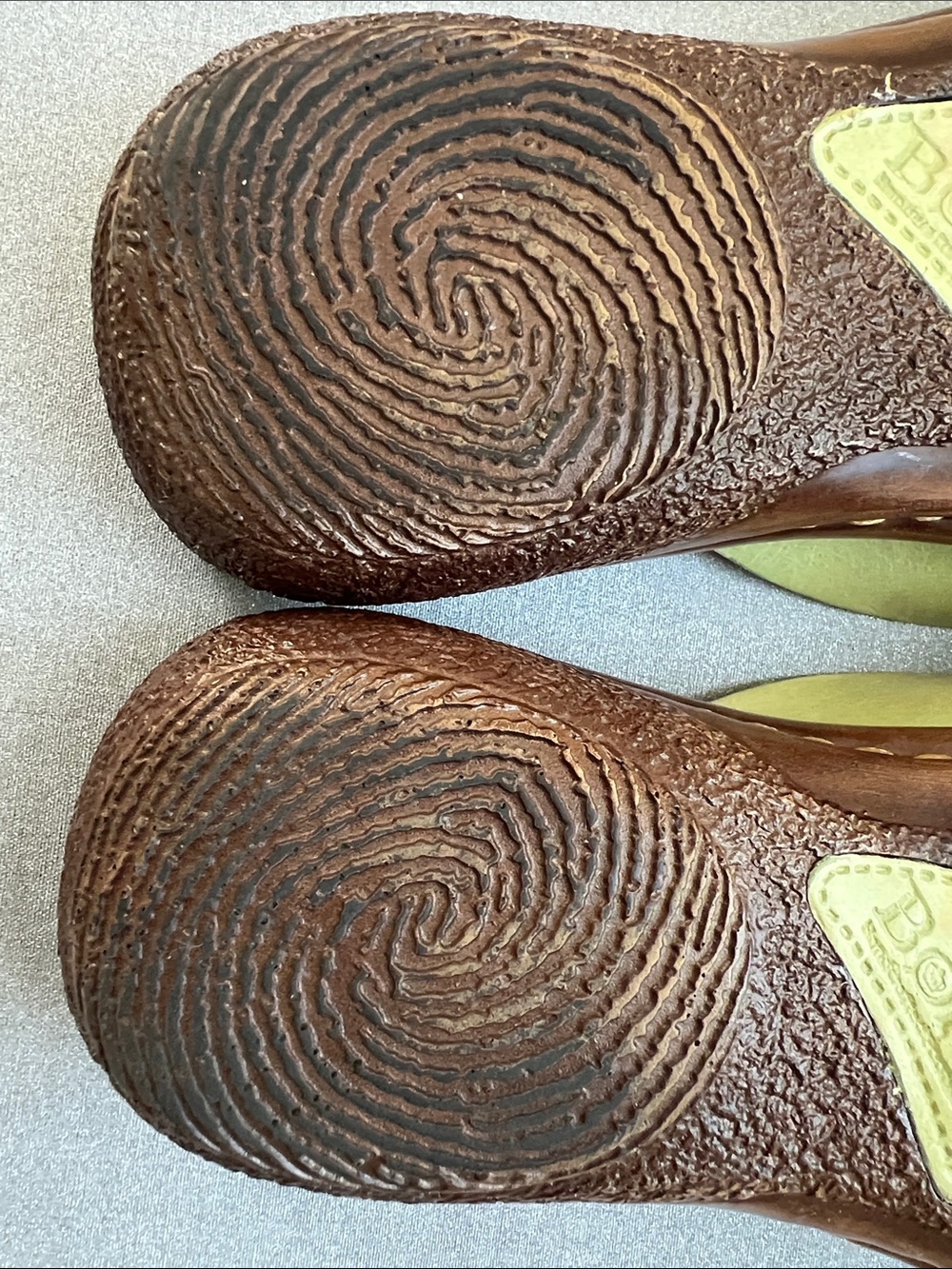 Born | Lime Green Floral Leather Slide Sandals - Picture 13 of 16